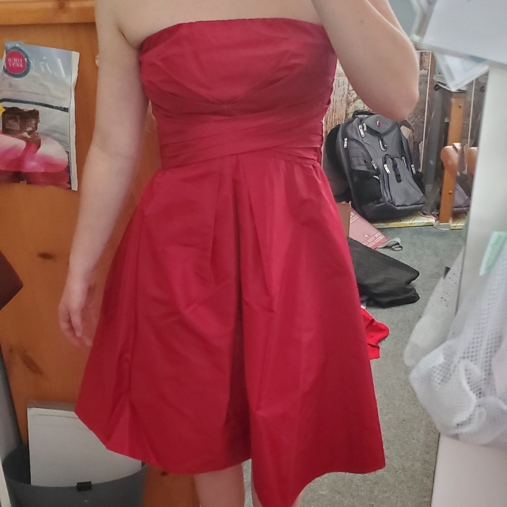 Red polyester cocktail dress